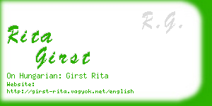 rita girst business card